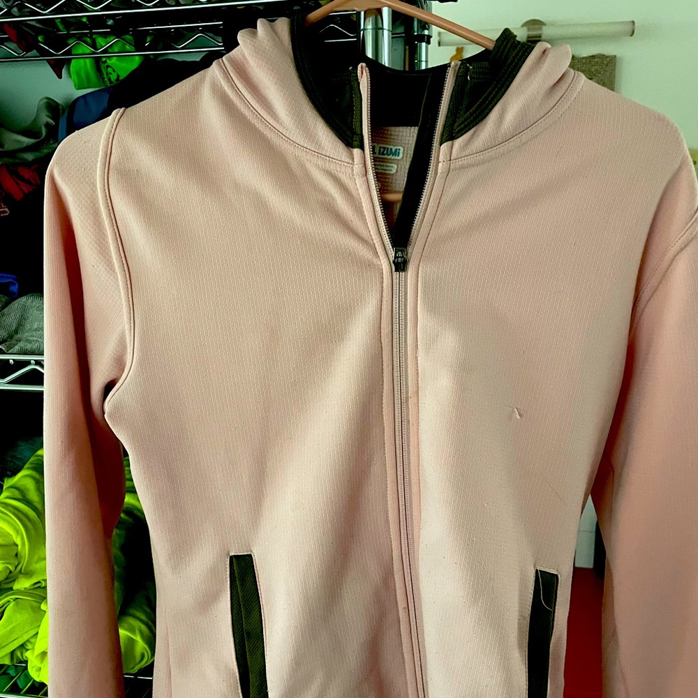 Cute pink fleece-lined hoodie with pockets